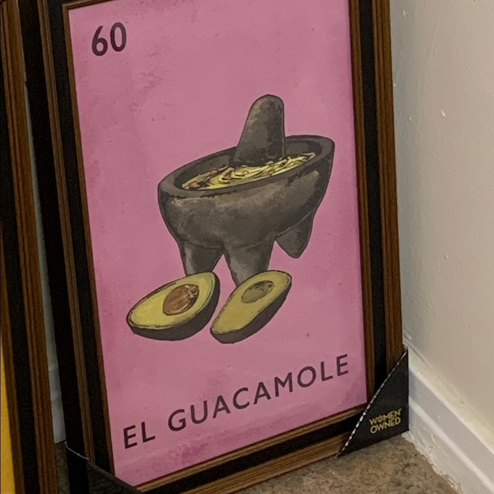Sapna Shah Loteria Wall Print - EL GUACAMOLE New- ready to hang